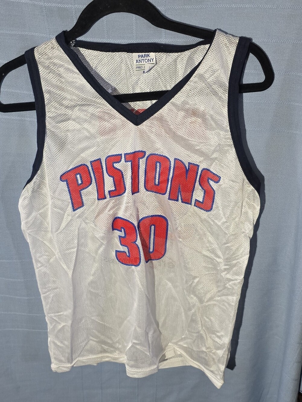 Pistons #30 Arroyo  Mesh Basketball Jersey - White with Red & Blue
